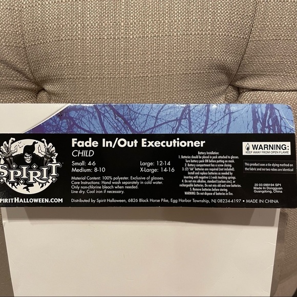AF: Spirit Costume Fade Eye Executioner Childrens Medium 8-10 - Picture 3 of 7